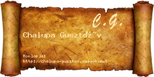 Chalupa Gusztáv névjegykártya